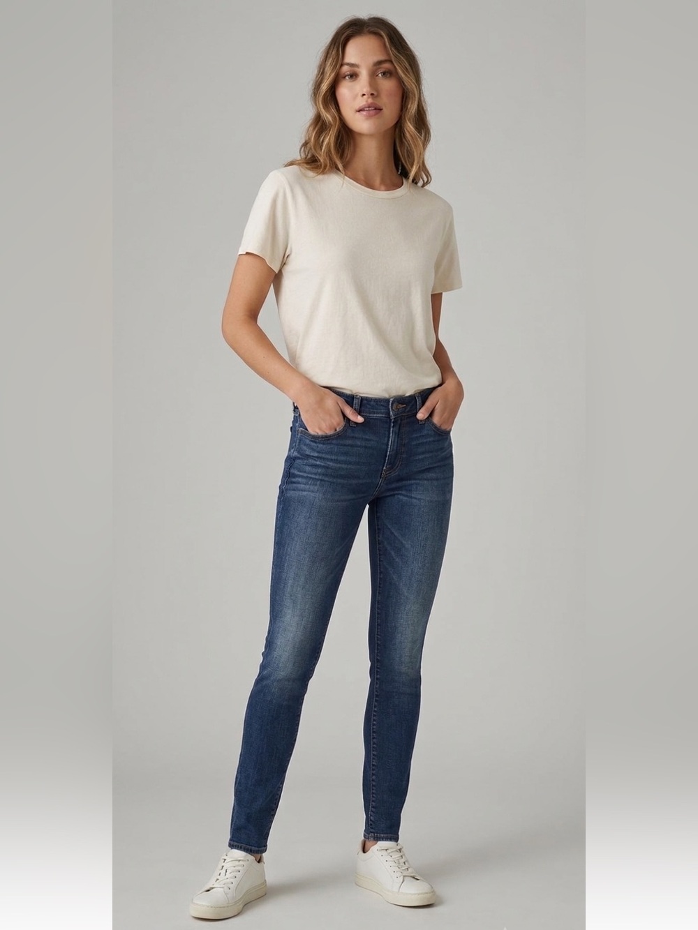 Lucky Brand Lolita Skinny Jeans Size 2 Dark Wash Mid Rise Stretch Denim Slim Fit